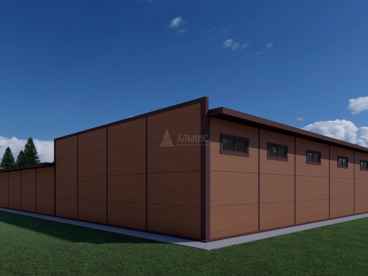 3D визуализация Гараж из сэндвич-панелей - фото 4